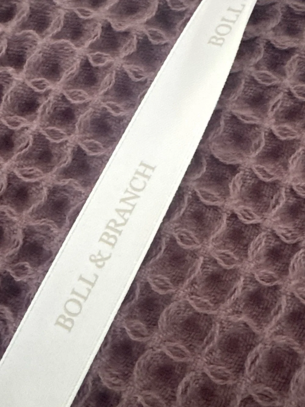 Boll and Branch Waffle Throw Blanket in plum